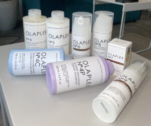 The complete Olaplex professional bond-building kit (No. 1 through No. 7).